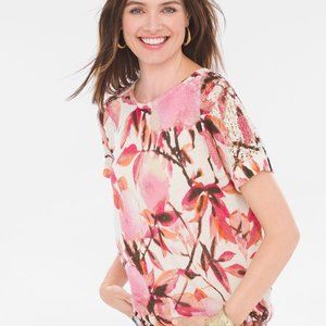 Chico's Brushed Floral Pullover